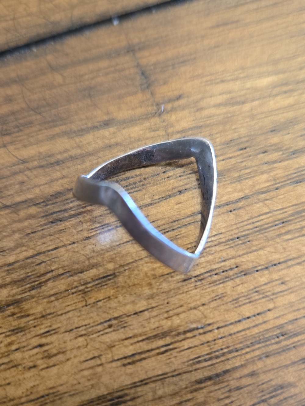 Minimalist Triangular Silver Slave Ring